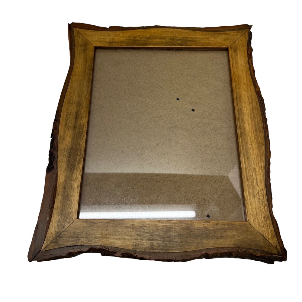 Live Edge Wood Picture Frame 8x10 Brown Rustic Bark Edge Tabletop Western